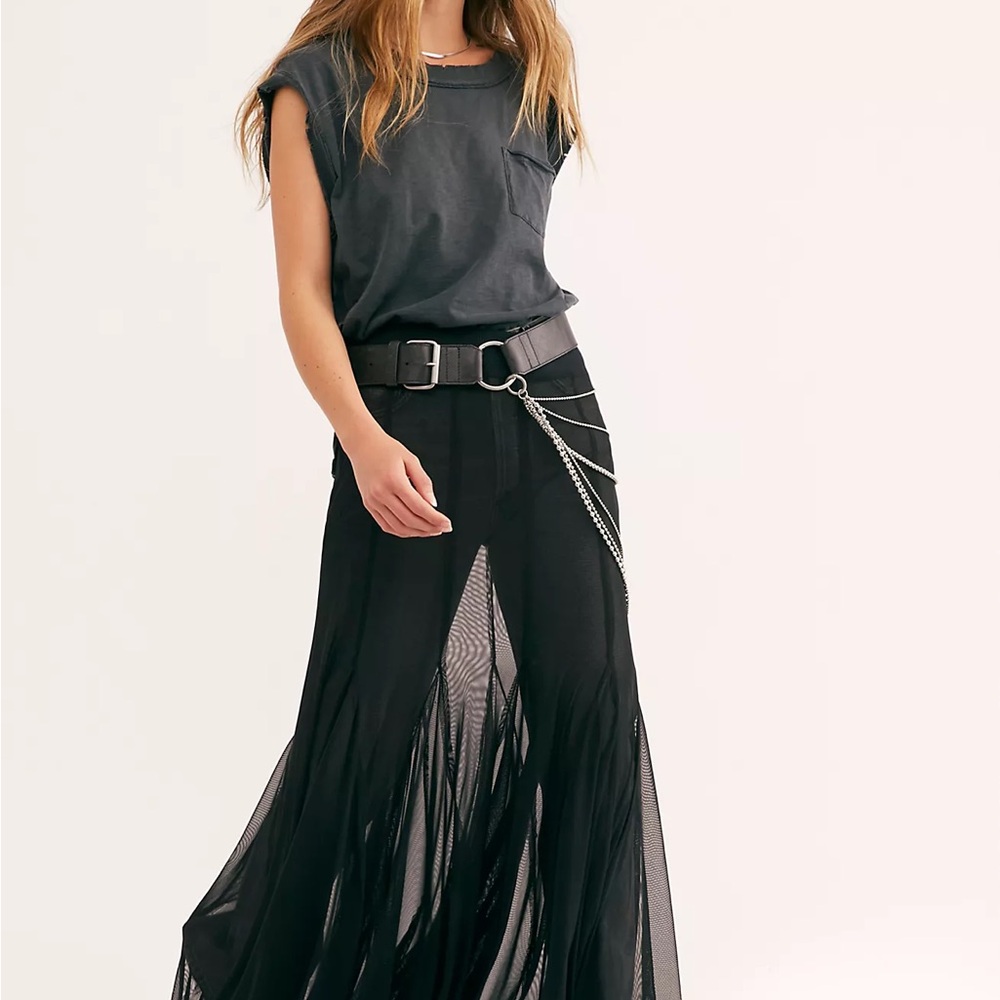 Free People Godet Girl Mesh 1/2 Slip SZ M